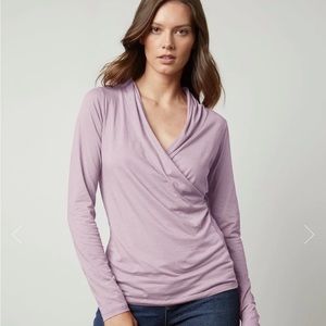 Velvet by Graham & Spencer Meri Wrap Front Fitted Top